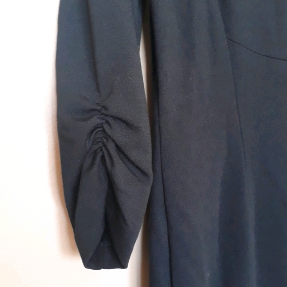 Alex Marie Dress Size 8 Black Ruched Sleeves - Picture 6 of 7